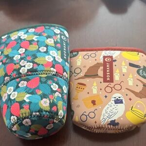 NWOT Sok it (Javasok) Large Floral and Medium Owl Patterned Neoprene Sleeves